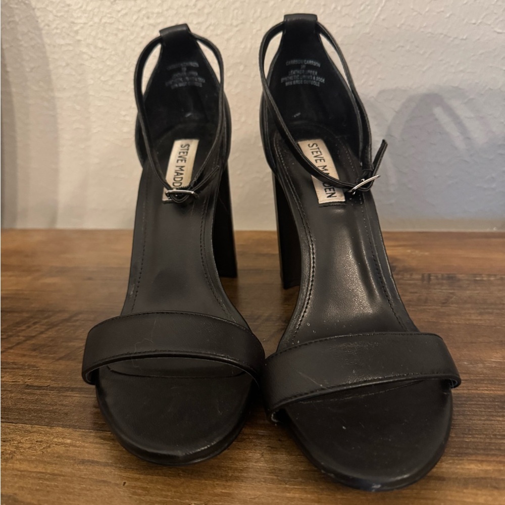 Steve Madden Classic Black Strappy Heels
